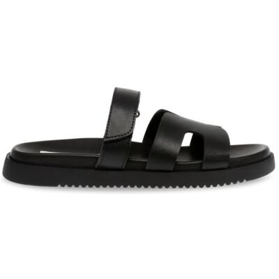 Sandales femme Steve Madden Missile - Noir - Cuir - Plat - Basse Noir - Publicité Sandales femme Steve Madden Missile - Noir - Cuir - Plat - Basse Noir - Publicité