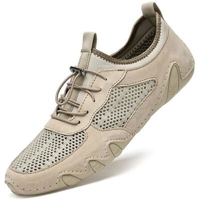 INSFITY Mocassin Casual Homme - Chaussures Plats en Maille Respirante - Kaki Beige - Publicité INSFITY Mocassin Casual Homme - Chaussures Plats en Maille Respirante - Kaki Beige - Publicité