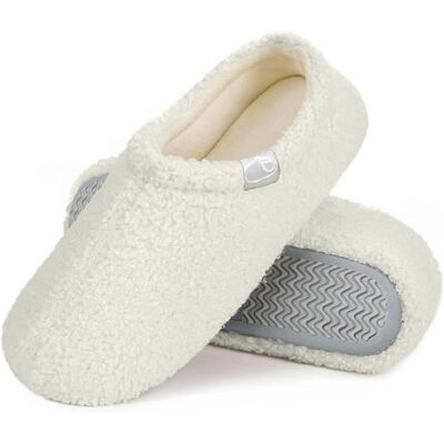 FONDUPIN Chausson Femme dIntérieur Fermé Confortable en Polaire Teddy-Blanc - LEOCLOTHO - Taille 36-43 Blanc - Publicité FONDUPIN Chausson Femme dIntérieur Fermé Confortable en Polaire Teddy-Blanc - LEOCLOTHO - Taille 36-43 Blanc - Publicité