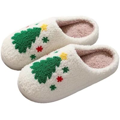 FONDUPIN Chausson Homme Confortable dHiver - LEOCLOTHO - Motif Noël - Peluche Douce - Blanc Blanc - Publicité FONDUPIN Chausson Homme Confortable dHiver - LEOCLOTHO - Motif Noël - Peluche Douce - Blanc Blanc - Publicité