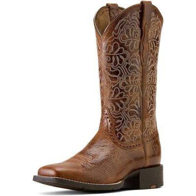 Bottes western femme Ariat Round Up Remuda - aged tan Marron - Publicité Bottes western femme Ariat Round Up Remuda - aged tan Marron - Publicité