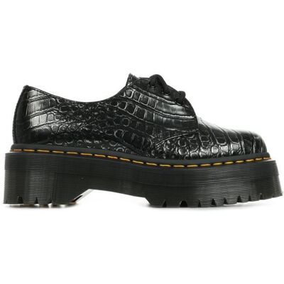 Derby Dr Martens 1461 Quad Croc - Femme - Gris - Cuir - Lacets Gris - Publicité Derby Dr Martens 1461 Quad Croc - Femme - Gris - Cuir - Lacets Gris - Publicité