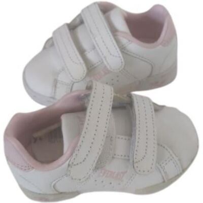 Baskets Sneakers - EVERLAST - Arizona - Blanches et Roses - Bébé - 100% Cuir Synthétique Blanc - Publicité Baskets Sneakers - EVERLAST - Arizona - Blanches et Roses - Bébé - 100% Cuir Synthétique Blanc - Publicité