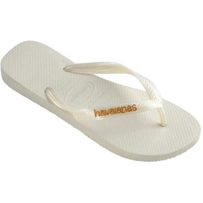 Havaianas Tongs blanches Logo Metallic Blanc - Publicité Havaianas Tongs blanches Logo Metallic Blanc - Publicité