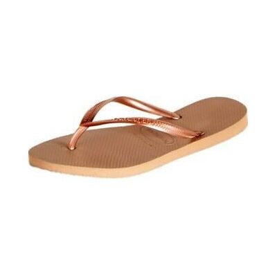 Tongs Havaianas Slim Rose Doré Mixte - Femme - Caoutchouc - Confort exceptionnel Rose - Publicité Tongs Havaianas Slim Rose Doré Mixte - Femme - Caoutchouc - Confort exceptionnel Rose - Publicité