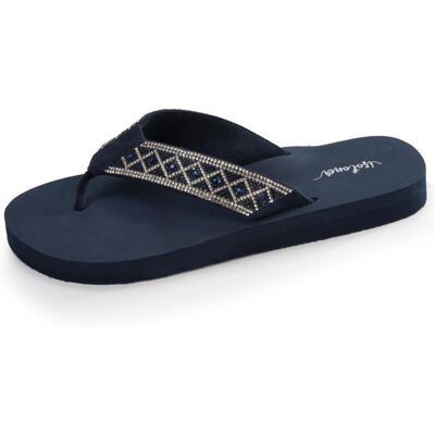 Isotoner Tongs ultra confortables et légères tiges larges marine femme Bleu - Publicité Isotoner Tongs ultra confortables et légères tiges larges marine femme Bleu - Publicité