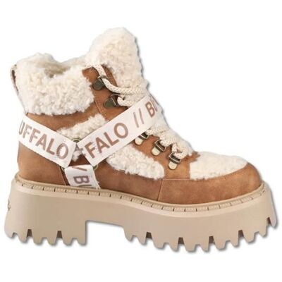 Bottines femme Buffalo Aspen Com Mid Warm - beige/cognac Beige - Publicité Bottines femme Buffalo Aspen Com Mid Warm - beige/cognac Beige - Publicité