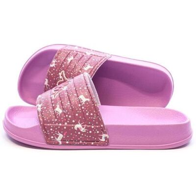 Claquettes Rose Licorne Fille Kappa Logo Sartwog Rose - Publicité Claquettes Rose Licorne Fille Kappa Logo Sartwog Rose - Publicité
