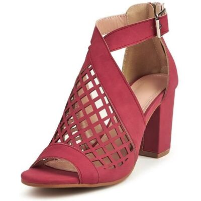 Sandale à Talon Femme Été INSFITY Rouge - Talon Epais Elegant Confortable Rouge - Publicité Sandale à Talon Femme Été INSFITY Rouge - Talon Epais Elegant Confortable Rouge - Publicité