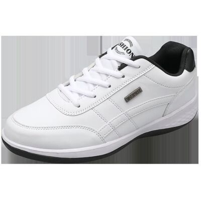 Baskets Homme - INSFITY - Extérieur Casual Sneakers en Similicuir - Blanc - Lacets - Plat Blanc - Publicité Baskets Homme - INSFITY - Extérieur Casual Sneakers en Similicuir - Blanc - Lacets - Plat Blanc - Publicité