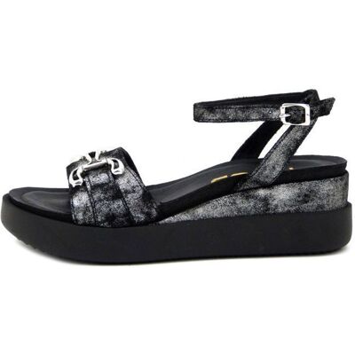 Sandale nu-pied pour Femme - MJUS - Noir - Cuir douce - Talon compensé Noir - Publicité Sandale nu-pied pour Femme - MJUS - Noir - Cuir douce - Talon compensé Noir - Publicité