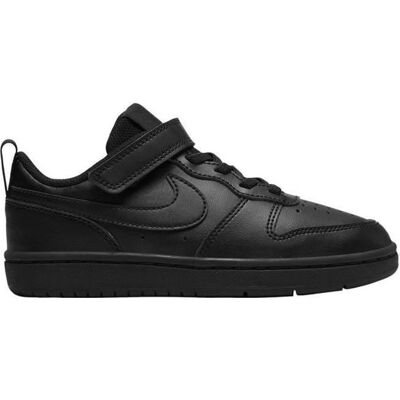 Baskets - NIKE - Court Borough Low 2 - Noir - Fermeture scratch - Talon plat Noir - Publicité Baskets - NIKE - Court Borough Low 2 - Noir - Fermeture scratch - Talon plat Noir - Publicité