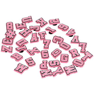 GAROSA HURRISE Charme de chaussure de lettre Breloque de chaussure en PVC 37 pièces motif de lettres et de accessoires espadrille Rose - Publicité GAROSA HURRISE Charme de chaussure de lettre Breloque de chaussure en PVC 37 pièces motif de lettres et de accessoires espadrille Rose - Publicité