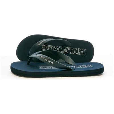 Tongs Marine Homme Tommy Hilfiger Rubber Bleu - Publicité Tongs Marine Homme Tommy Hilfiger Rubber Bleu - Publicité