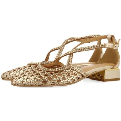 Escarpins pour femme - GIOSEPPO - Or - Cuir tressé souple Beige - Publicité Escarpins pour femme - GIOSEPPO - Or - Cuir tressé souple Beige - Publicité