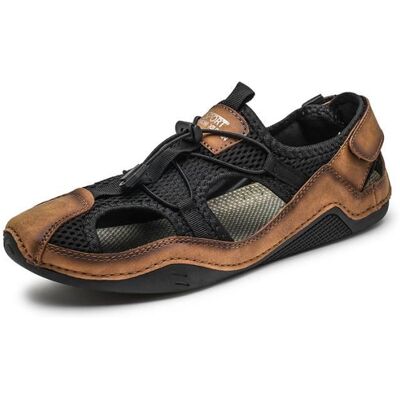 Sandale Été Homme - INSFITY - Chaussures de Plage en Maille Respirante - Brun Noir - Publicité Sandale Été Homme - INSFITY - Chaussures de Plage en Maille Respirante - Brun Noir - Publicité