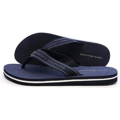 Tongs Marine Homme Tommy Hilfiger Webbing Bleu - Publicité Tongs Marine Homme Tommy Hilfiger Webbing Bleu - Publicité