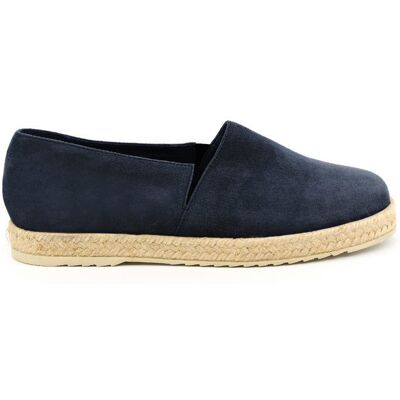 BRAND Sandale Espadrilles femme daim et cuir made in France Bleu - Publicité BRAND Sandale Espadrilles femme daim et cuir made in France Bleu - Publicité