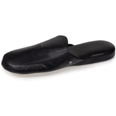Isotoner Chaussons ultra confortables et léger en cuir noir homme Noir - Publicité Isotoner Chaussons ultra confortables et léger en cuir noir homme Noir - Publicité