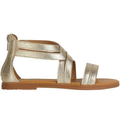 Geox Karly — Sandales plates fille argenté métallisé tige synthétique fermeture éclair Gris - Publicité Geox Karly — Sandales plates fille argenté métallisé tige synthétique fermeture éclair Gris - Publicité