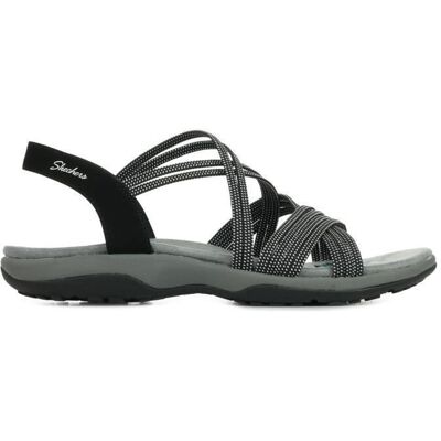 Sandales - SKECHERS - Reggae Slim Turn It Up - Élastiques - Femme - Noir Noir - Publicité Sandales - SKECHERS - Reggae Slim Turn It Up - Élastiques - Femme - Noir Noir - Publicité