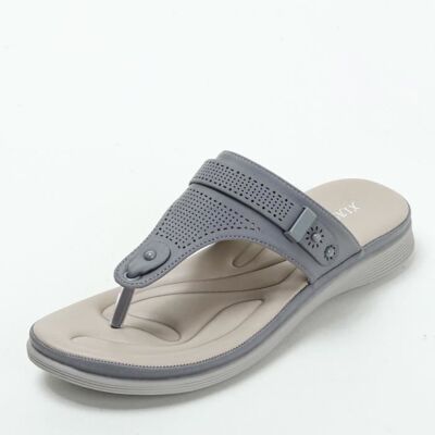 INSFITY Tongs Femme Ete de Plage Flip Flops Plates Antidérapant Pour Vacances - Gris Gris - Publicité INSFITY Tongs Femme Ete de Plage Flip Flops Plates Antidérapant Pour Vacances - Gris Gris - Publicité
