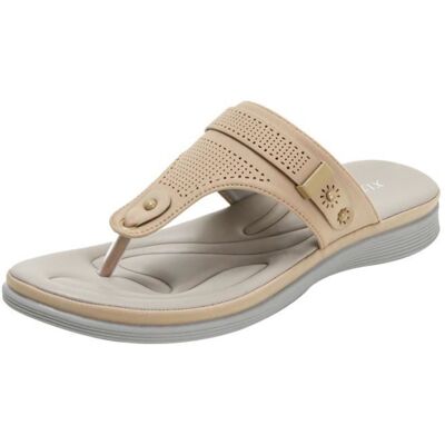 INSFITY Tongs Femme Plates Antidérapantes pour Vacances - Marque Leica - Couleur Beige et Abricot Beige - Publicité INSFITY Tongs Femme Plates Antidérapantes pour Vacances - Marque Leica - Couleur Beige et Abricot Beige - Publicité