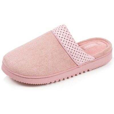 Isotoner Chaussons ultra confortables en suédine semelle crantée rose femme Rose - Publicité Isotoner Chaussons ultra confortables en suédine semelle crantée rose femme Rose - Publicité