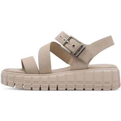 Sandales - TAMARIS - 1-28233-46 - Beige - Talon compensé 5 cm - Boucle Beige - Publicité Sandales - TAMARIS - 1-28233-46 - Beige - Talon compensé 5 cm - Boucle Beige - Publicité