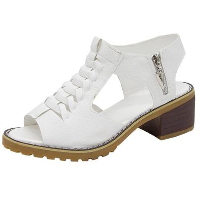 Sandales Femme INSFITY - Simili cuir - Talon haut - Antidérapant - Blanc Blanc - Publicité Sandales Femme INSFITY - Simili cuir - Talon haut - Antidérapant - Blanc Blanc - Publicité