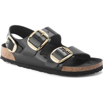 Sandales Femme - BIRKENSTOCK - Milano Big Buckle Noir verni - Boucle de serrage - Cuir Noir - Publicité Sandales Femme - BIRKENSTOCK - Milano Big Buckle Noir verni - Boucle de serrage - Cuir Noir - Publicité