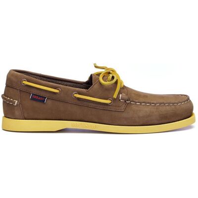 Chaussures bateau - SEBAGO - DOCKSIDES PORTLAND - Marron - Daim Nubuck - Semelle caoutchouc Marron - Publicité Chaussures bateau - SEBAGO - DOCKSIDES PORTLAND - Marron - Daim Nubuck - Semelle caoutchouc Marron - Publicité