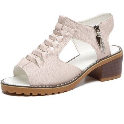 Sandales Femme INSFITY - Talon haut aiguille en simili cuir antidérapant - Beige Beige - Publicité Sandales Femme INSFITY - Talon haut aiguille en simili cuir antidérapant - Beige Beige - Publicité