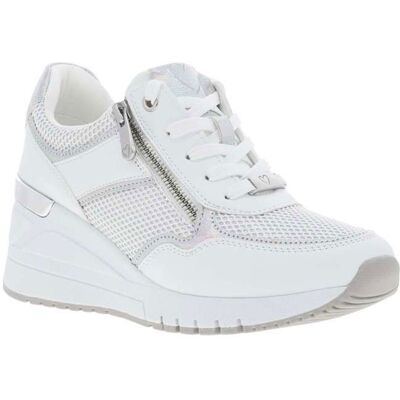 marco tozzi Baskets basses talon compensé haut Blanc - Publicité marco tozzi Baskets basses talon compensé haut Blanc - Publicité