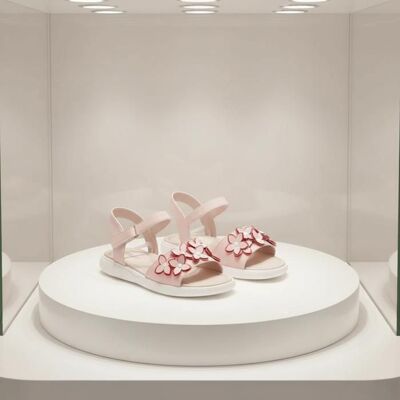 BIJOUTERIE PAPILLON BLEU Chaussures - Fille/Enfant - été - Sandales - Cuir - Rose - Motif - Floral - Pointure du 25 à 36 Rose - Publicité BIJOUTERIE PAPILLON BLEU Chaussures - Fille/Enfant - été - Sandales - Cuir - Rose - Motif - Floral - Pointure du 25 à 36 Rose - Publicité