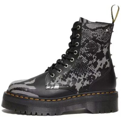 Bottes à lacets JADON - DR MARTENS - Cuir - Plateau 6cm - Noir Noir - Publicité Bottes à lacets JADON - DR MARTENS - Cuir - Plateau 6cm - Noir Noir - Publicité