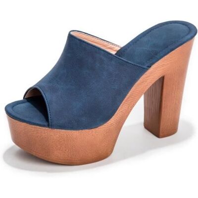 Sandales Femme - INSFITY - Talon Haut - Bout ouvert - Similicuir - Bleu Bleu - Publicité Sandales Femme - INSFITY - Talon Haut - Bout ouvert - Similicuir - Bleu Bleu - Publicité