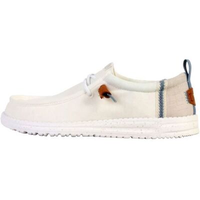 Mocassin à Lacets Hey Dude Wally Craft Linen - Blanc-Gris Stone Blanc - Publicité Mocassin à Lacets Hey Dude Wally Craft Linen - Blanc-Gris Stone Blanc - Publicité