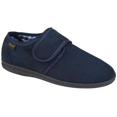 Chaussons JOHNNY - Homme - Bleu marine - Logo - Assise plantaire confortable Bleu - Publicité Chaussons JOHNNY - Homme - Bleu marine - Logo - Assise plantaire confortable Bleu - Publicité