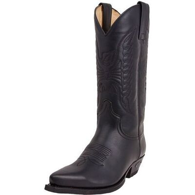 Santiags Femme - SENDRA - Ref sen17028-noir - Cuir - Haute - Surpiqures décoratives Noir - Publicité Santiags Femme - SENDRA - Ref sen17028-noir - Cuir - Haute - Surpiqures décoratives Noir - Publicité