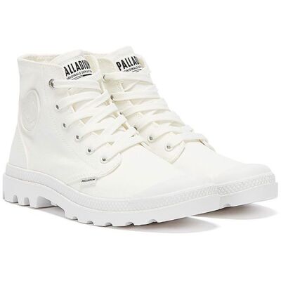 Palladium Pampa Hi Mono — Bottes femme hautes blanches en toile semelle caoutchouc Blanc - Publicité Palladium Pampa Hi Mono — Bottes femme hautes blanches en toile semelle caoutchouc Blanc - Publicité