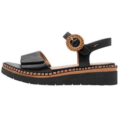 Sandales Cuir Compensé Tamaris Comfort - Noir Noir - Publicité Sandales Cuir Compensé Tamaris Comfort - Noir Noir - Publicité