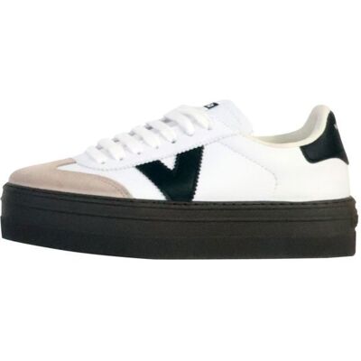 Baskets femme - VICTORIA - Barcelona - Cuir de vachette - Éco-responsable - Talon plat Blanc - Publicité Baskets femme - VICTORIA - Barcelona - Cuir de vachette - Éco-responsable - Talon plat Blanc - Publicité