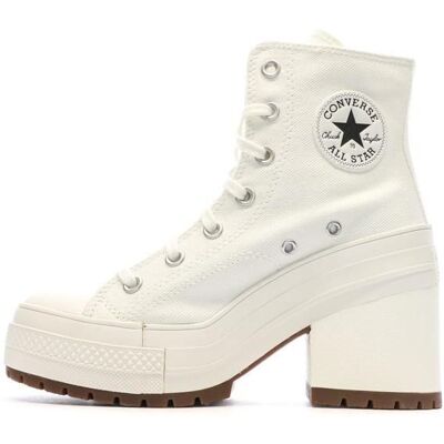 Bottes pour Femme - Converse Chuck 70 De Luxe Heel - Beige - Cuir - Lacets Blanc - Publicité Bottes pour Femme - Converse Chuck 70 De Luxe Heel - Beige - Cuir - Lacets Blanc - Publicité
