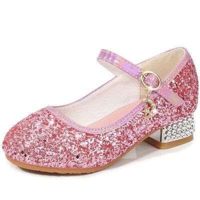 INSFITY Chaussures de Princesse Rose pour Enfant - Filles et Femmes - Paillettes - Talons Hauts Rose - Publicité INSFITY Chaussures de Princesse Rose pour Enfant - Filles et Femmes - Paillettes - Talons Hauts Rose - Publicité