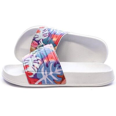 Claquettes Blanches à fleurs Fille Kappa Logo Sarty 2 Blanc - Publicité Claquettes Blanches à fleurs Fille Kappa Logo Sarty 2 Blanc - Publicité