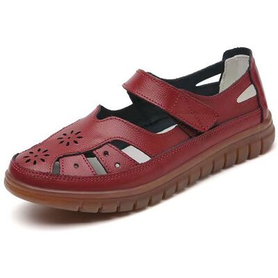 INSFITY Sandales Femme Été Bout Fermé Confortables à Scratch Chaussures Plates Décontractées Antidérapant - Bordeaux - Publicité INSFITY Sandales Femme Été Bout Fermé Confortables à Scratch Chaussures Plates Décontractées Antidérapant - Bordeaux - Publicité