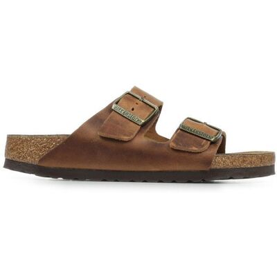 Sandales Birkenstock Arizona - Cognac - Cuir huilé - Homme Marron - Publicité Sandales Birkenstock Arizona - Cognac - Cuir huilé - Homme Marron - Publicité