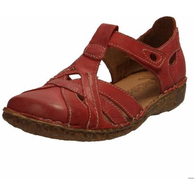 Sandales - JOSEF SEIBEL - Rosalie 29 - Cuir - Rouge - Talon Plat Rouge - Publicité Sandales - JOSEF SEIBEL - Rosalie 29 - Cuir - Rouge - Talon Plat Rouge - Publicité