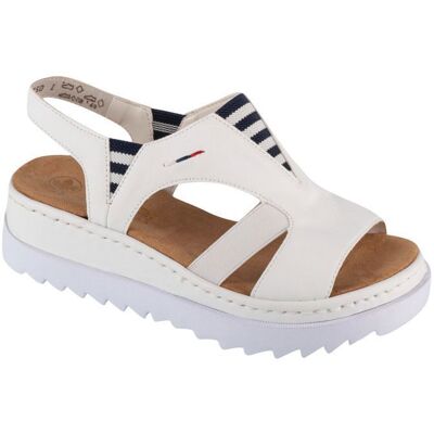Sandales Rieker V44Y5-80 Blanc Femme - Dessus Synthétique - Talon Plat - Boucle de serrage Blanc - Publicité Sandales Rieker V44Y5-80 Blanc Femme - Dessus Synthétique - Talon Plat - Boucle de serrage Blanc - Publicité